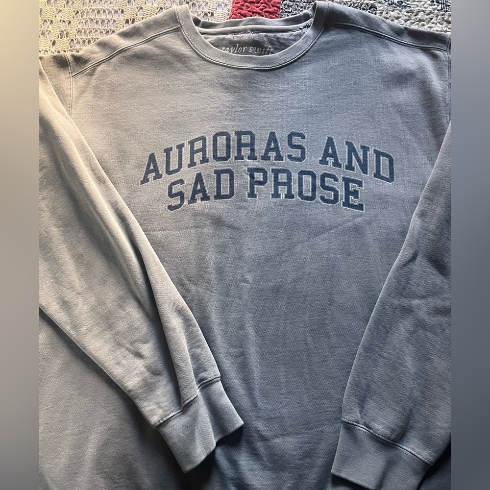 Taylor Swift LIMITED EDITION Folklore Crewneck Sweatshirt in Gray and Blue